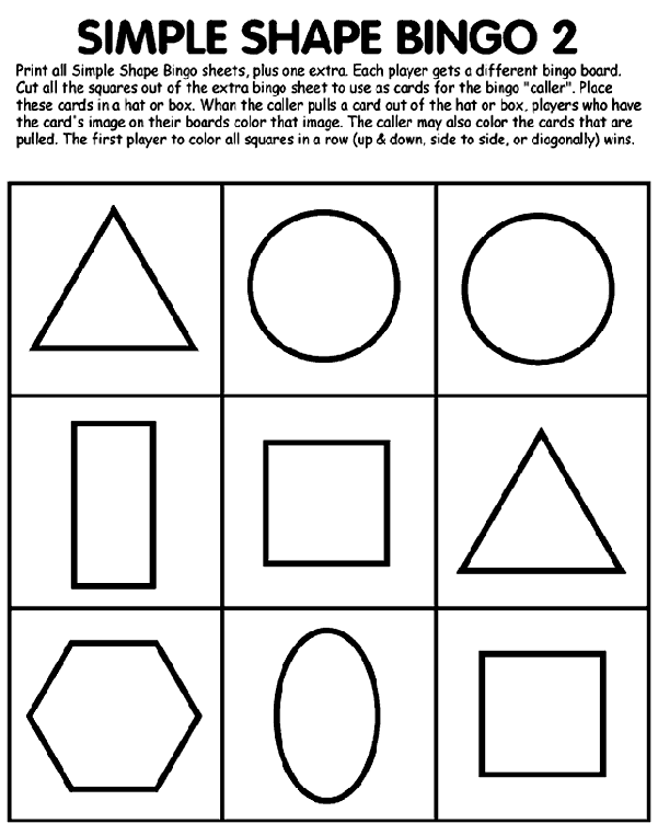 Simple shape bingo