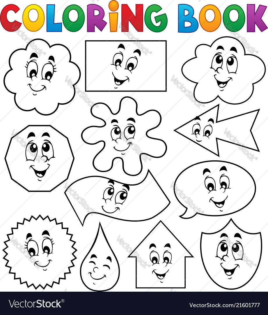 Coloring book various shapes royalty free vector image