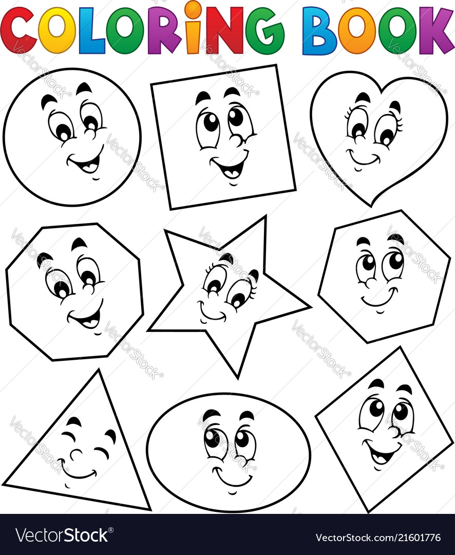 Coloring book various shapes royalty free vector image