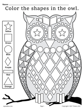 Printable shapes coloring pages and sheets â