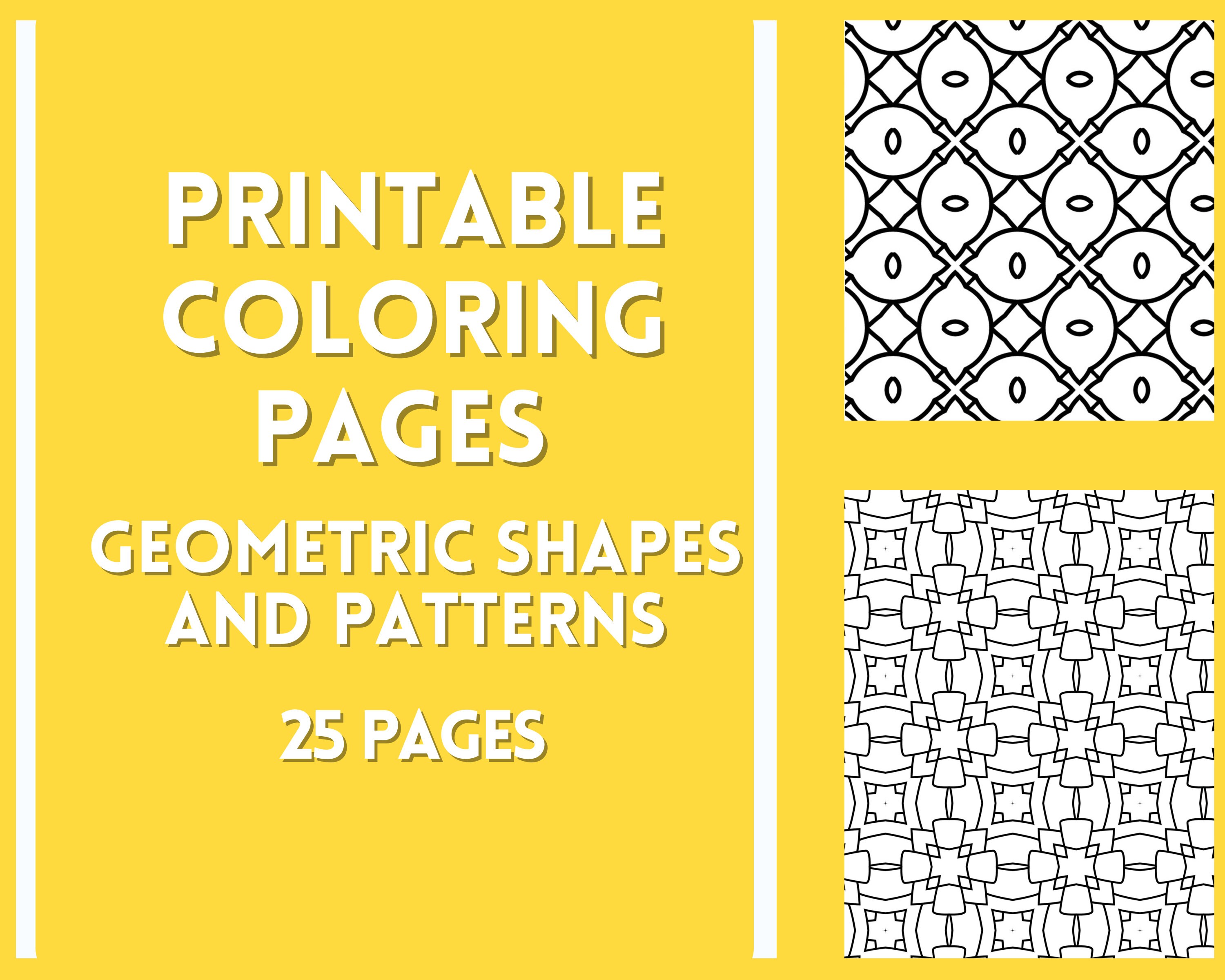 Geometric tessellation shapes and patterns adult coloring pages printable coloring sheets book download now