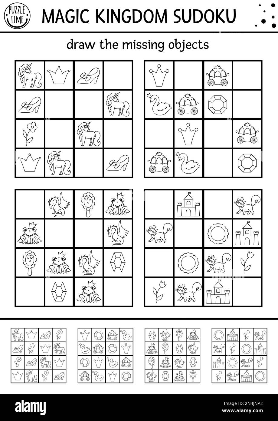 Sudoku puzzle black and white stock photos images