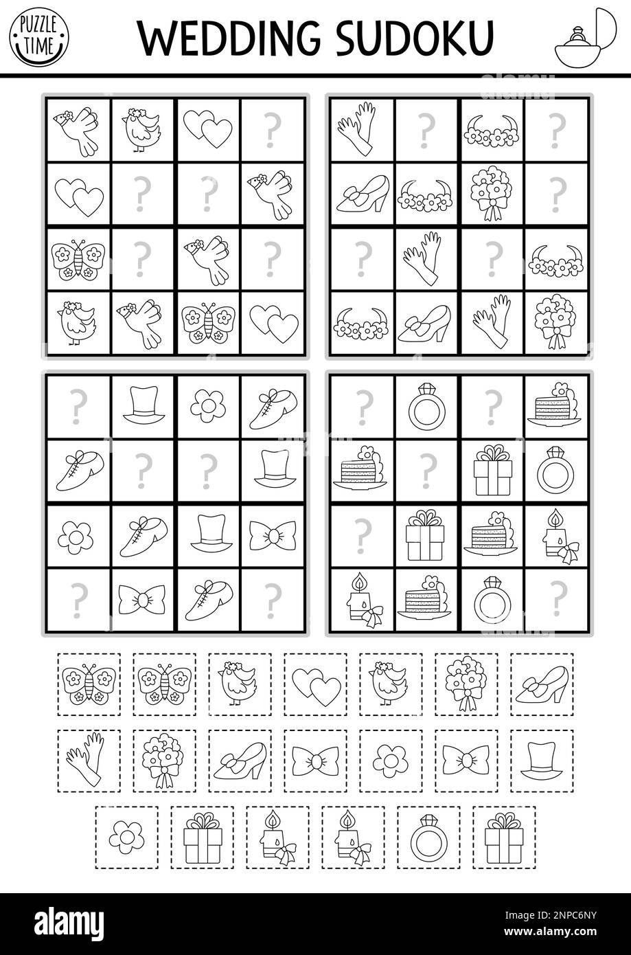 Sudoku puzzle black and white stock photos images
