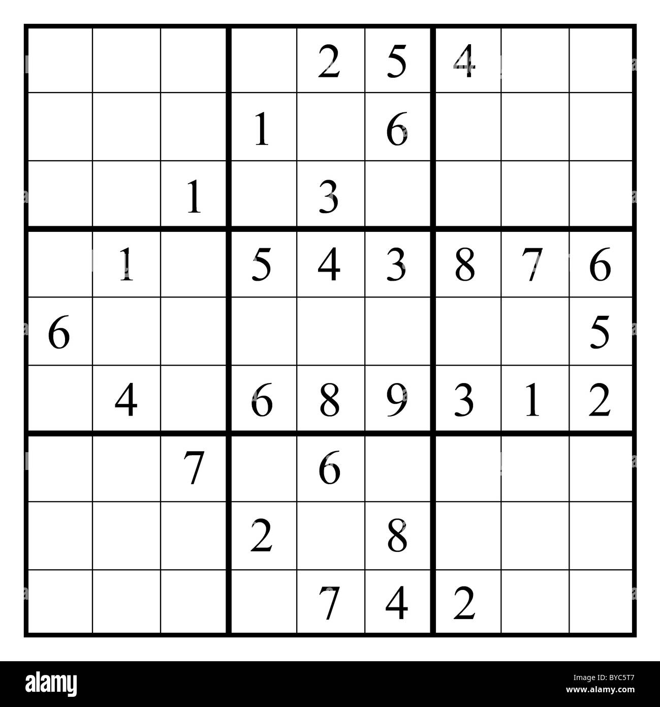 Sudoku puzzle black and white stock photos images