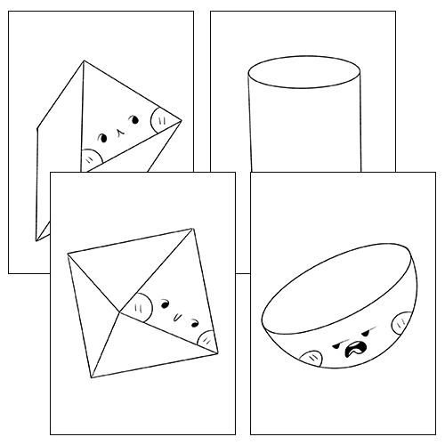 D shapes activity bundle d shapes coloring page color by number dot to dot made by teachers