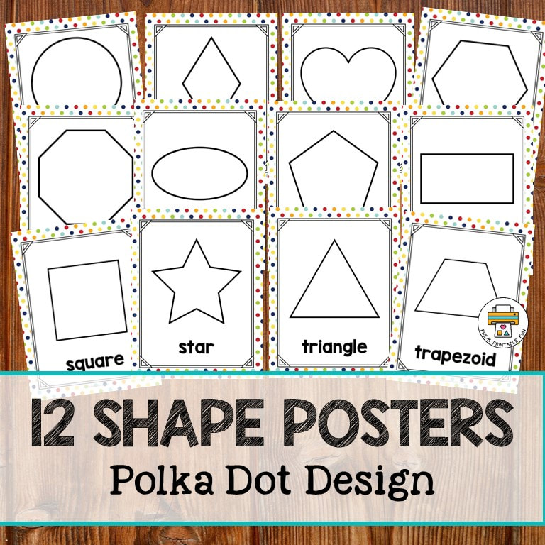 D shapes circle time props posters
