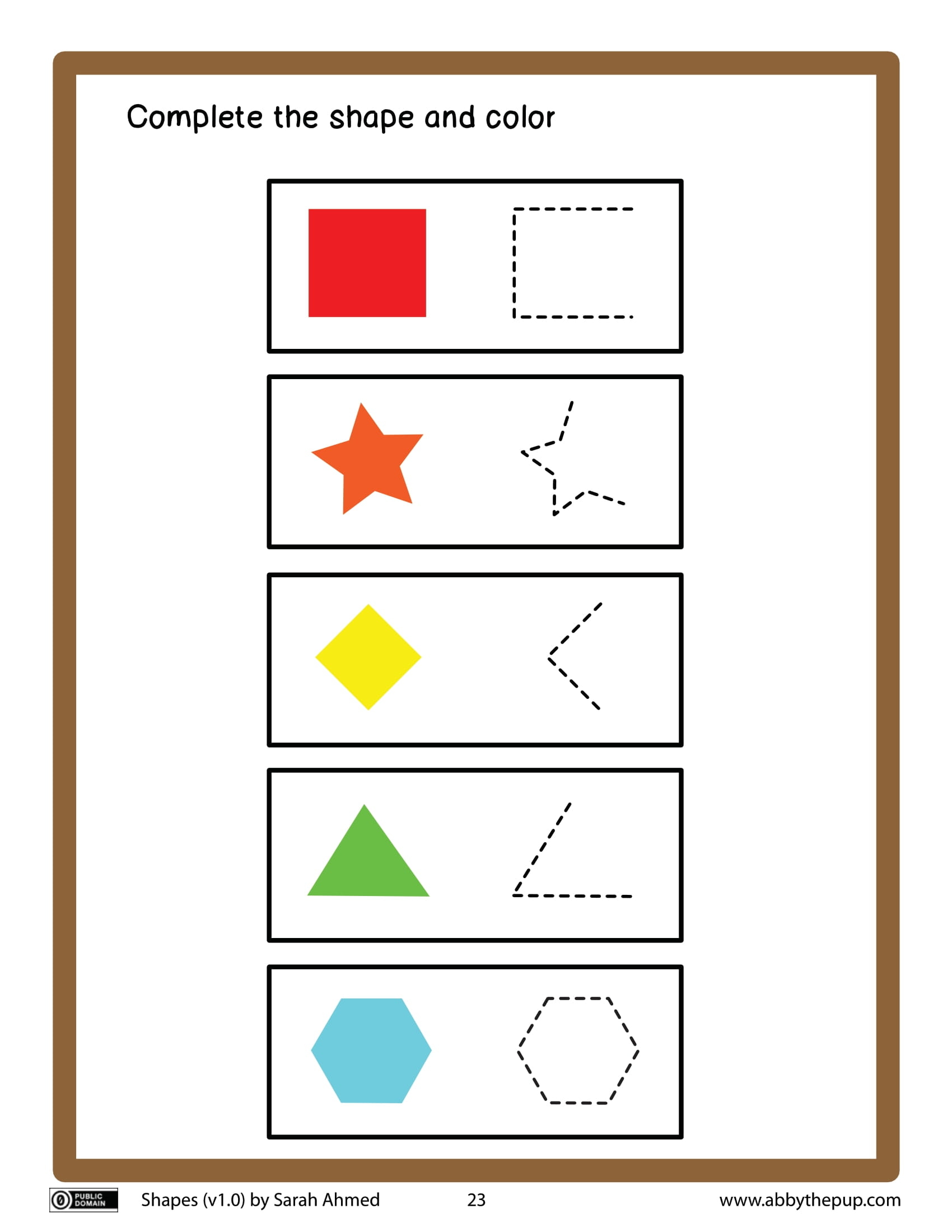 Plete the shape and color free printable puzzle games