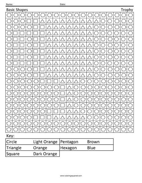 Trophy shapes coloring page