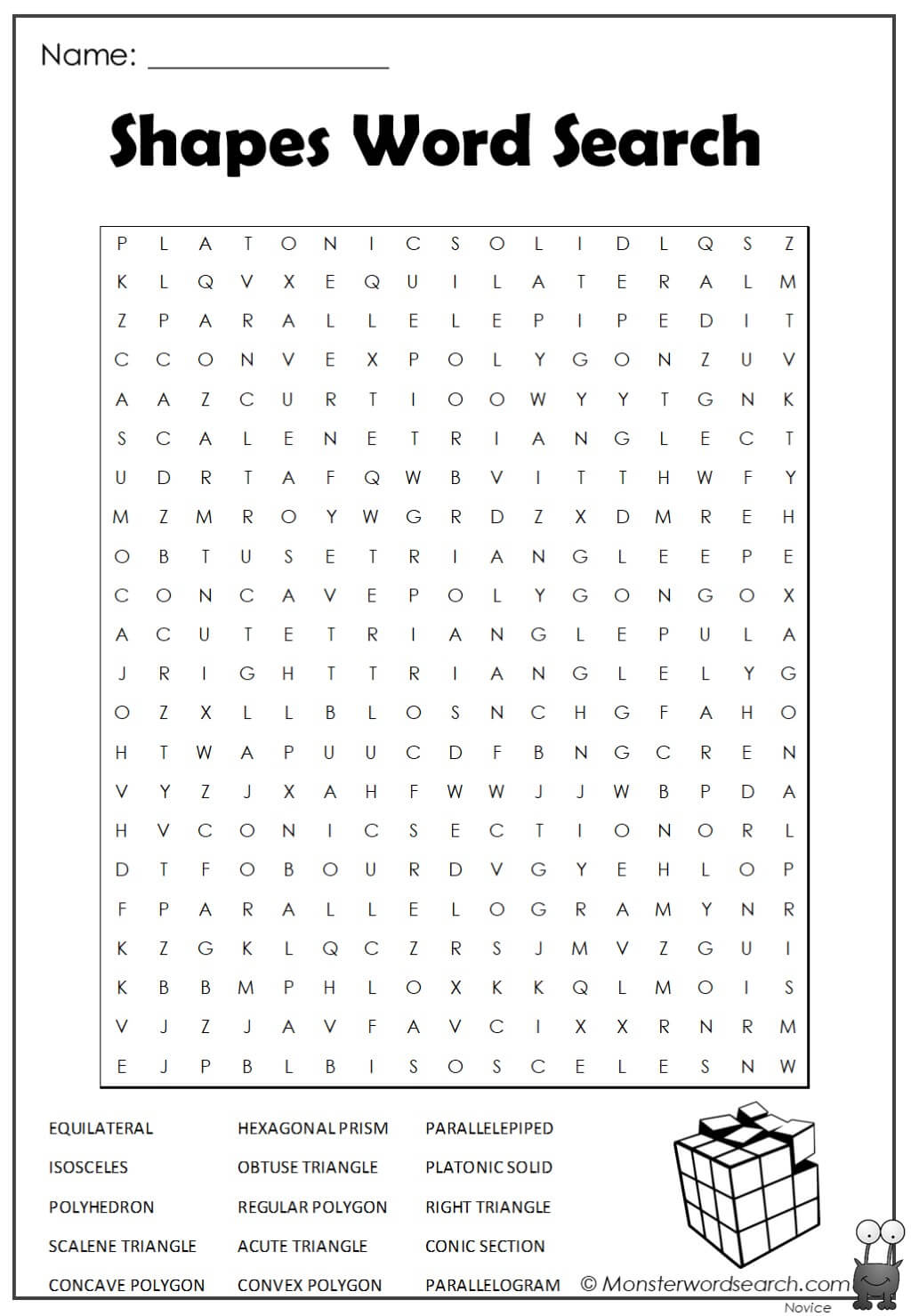 Shapes word search