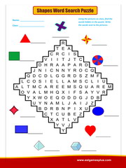 Shapes wordsearch puzzle worksheet