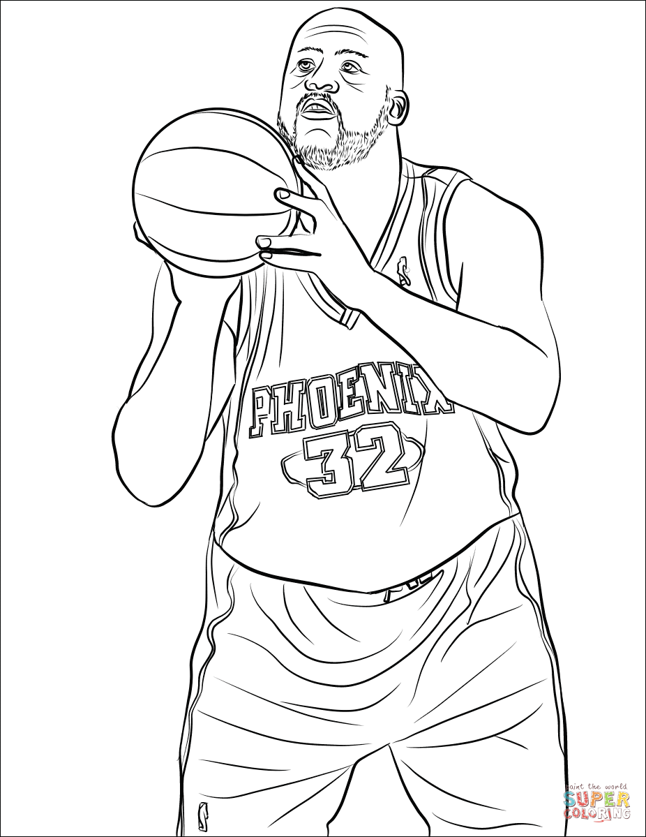 Shaquille oneal coloring page free printable coloring pages