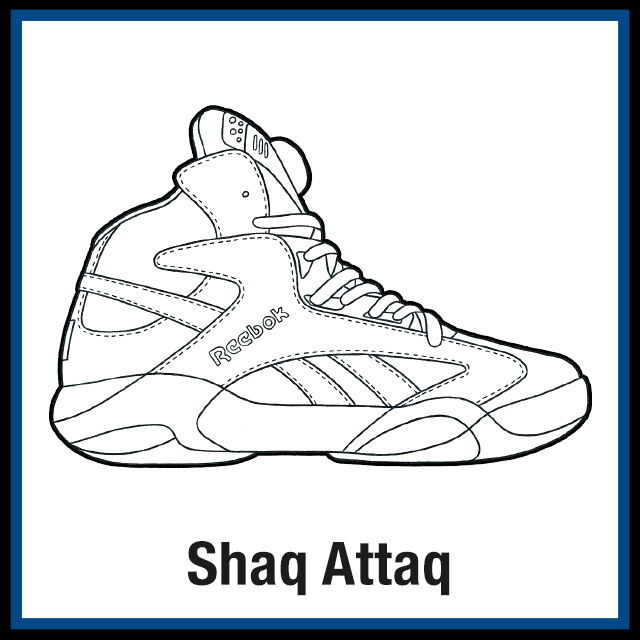 Reebok shaq attaq sneaker coloring pages