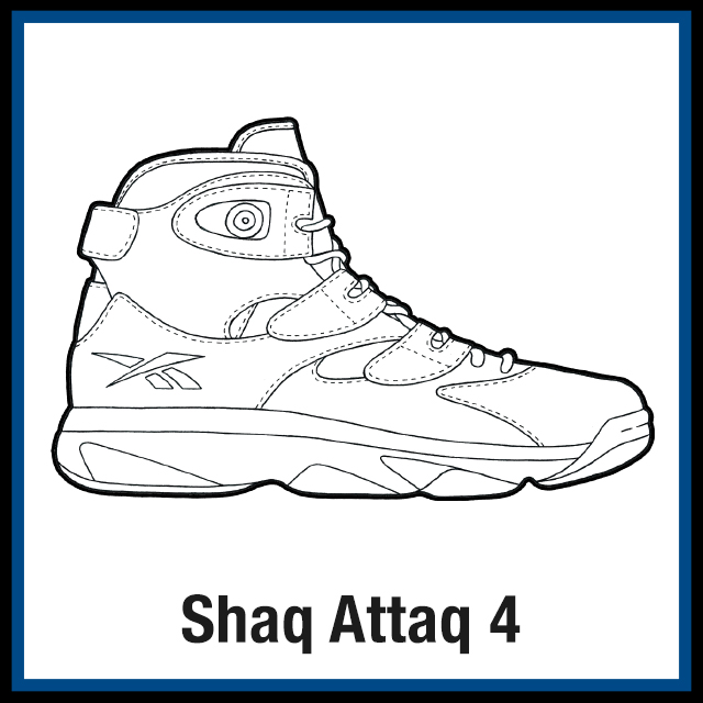 Reebok shaq attaq sneaker coloring pages