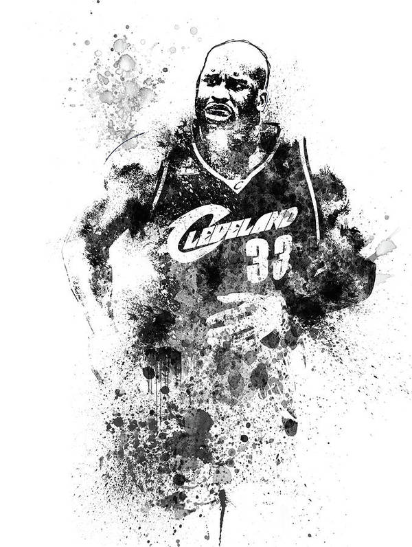 Shaquille oneal watercolor i art print by naxart studio