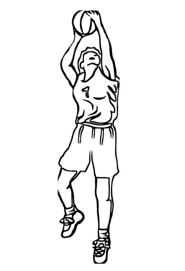Shaquille oneal takes the shot coloring page