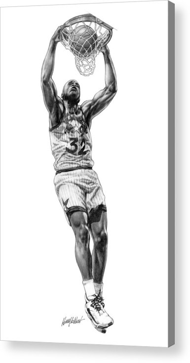 Shaq slam acrylic print by harry west