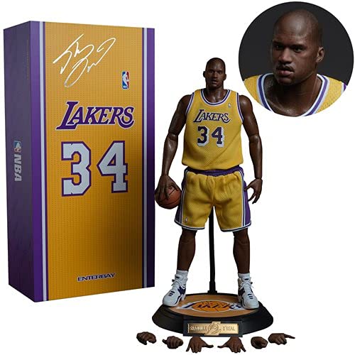 Enterbay nba los angeles lakers shaquille oneal scale real masterpiece action figure rm