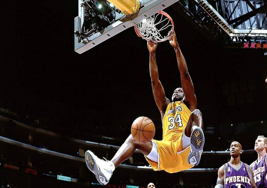 Poster affiche shaquille oneal dunk basketball star player wall art posters prints