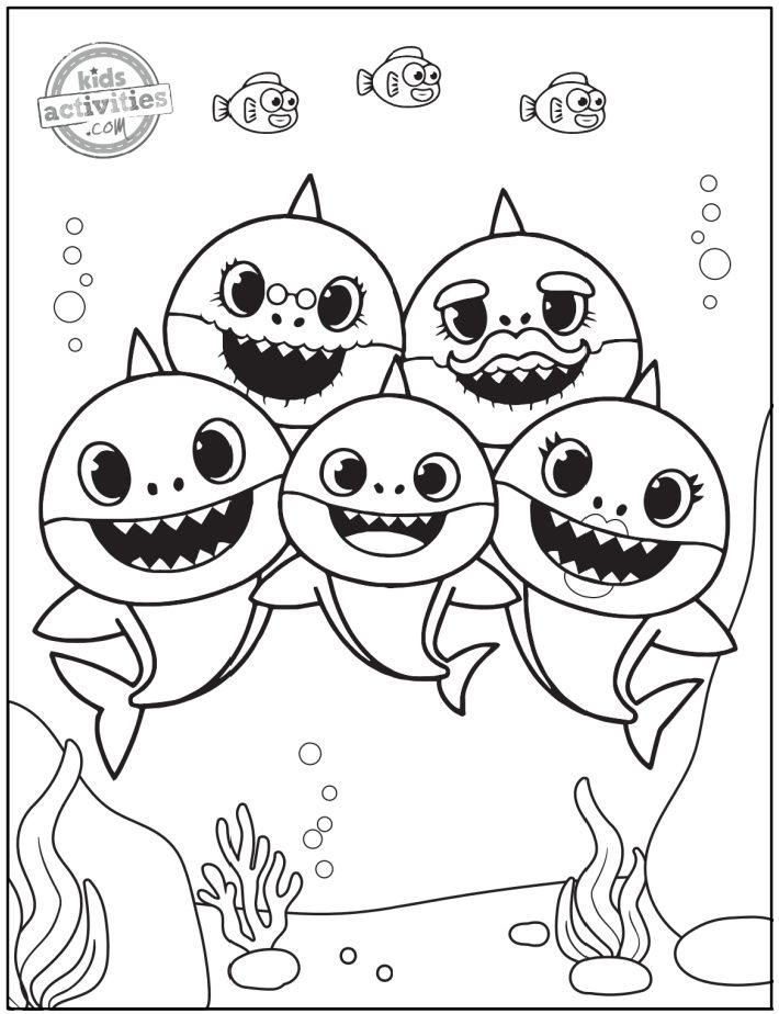 Free printable baby shark coloring pages to download print shark coloring pages family coloring pages coloring pages