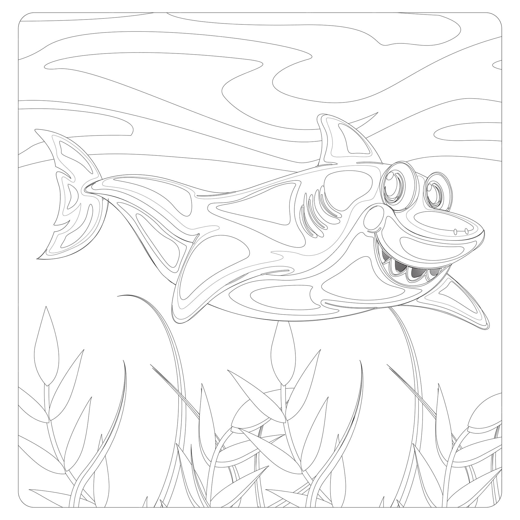 Premium vector printable shark coloring pages for kids