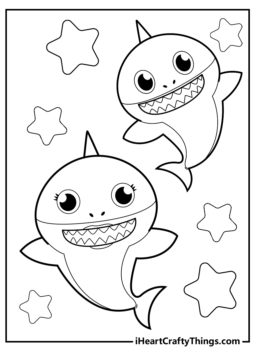 Printable baby shark coloring pages updated