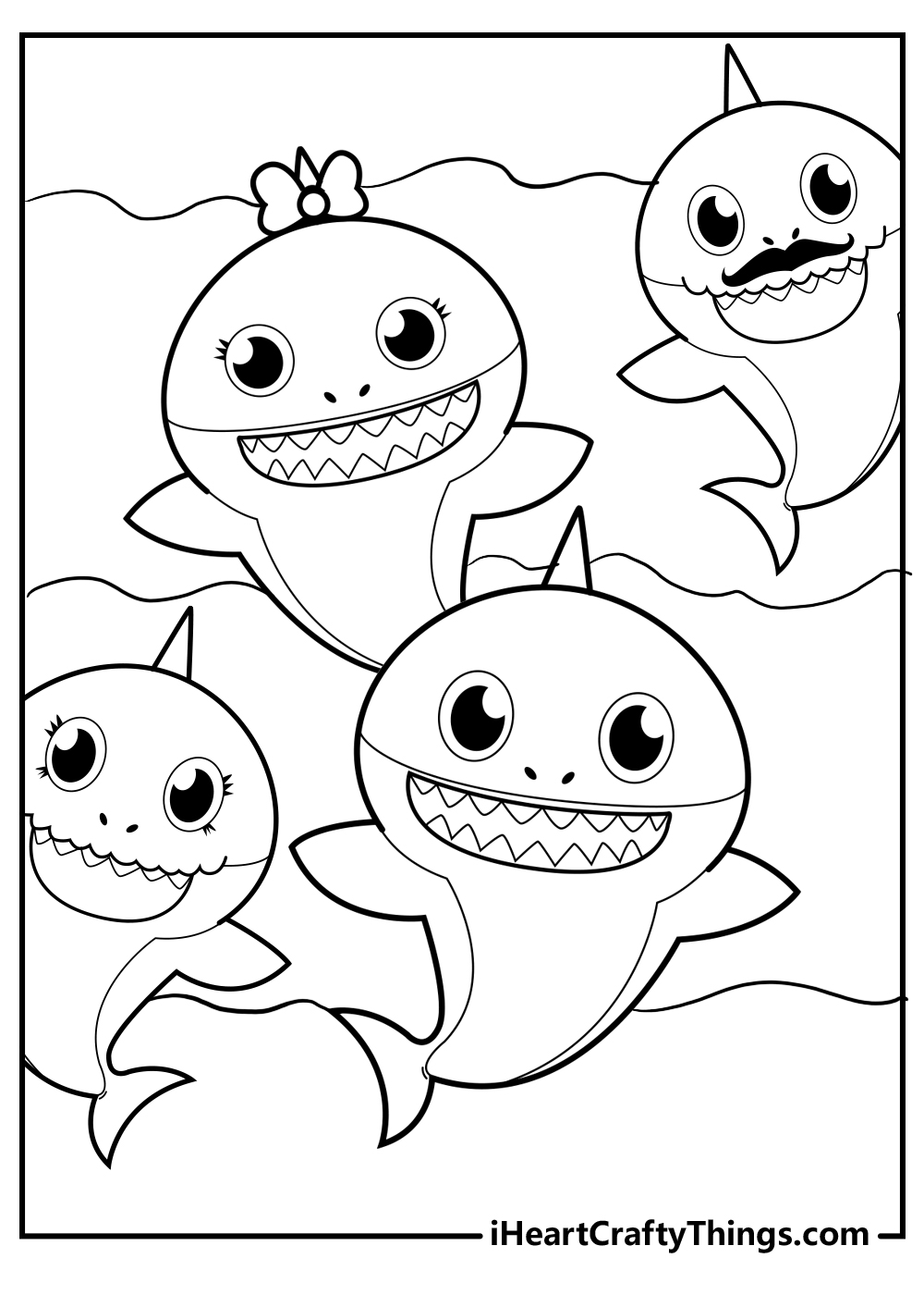 Printable baby shark coloring pages updated