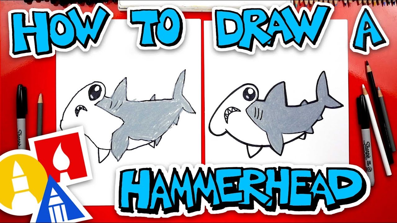 How to draw a cartoon haerhead shark