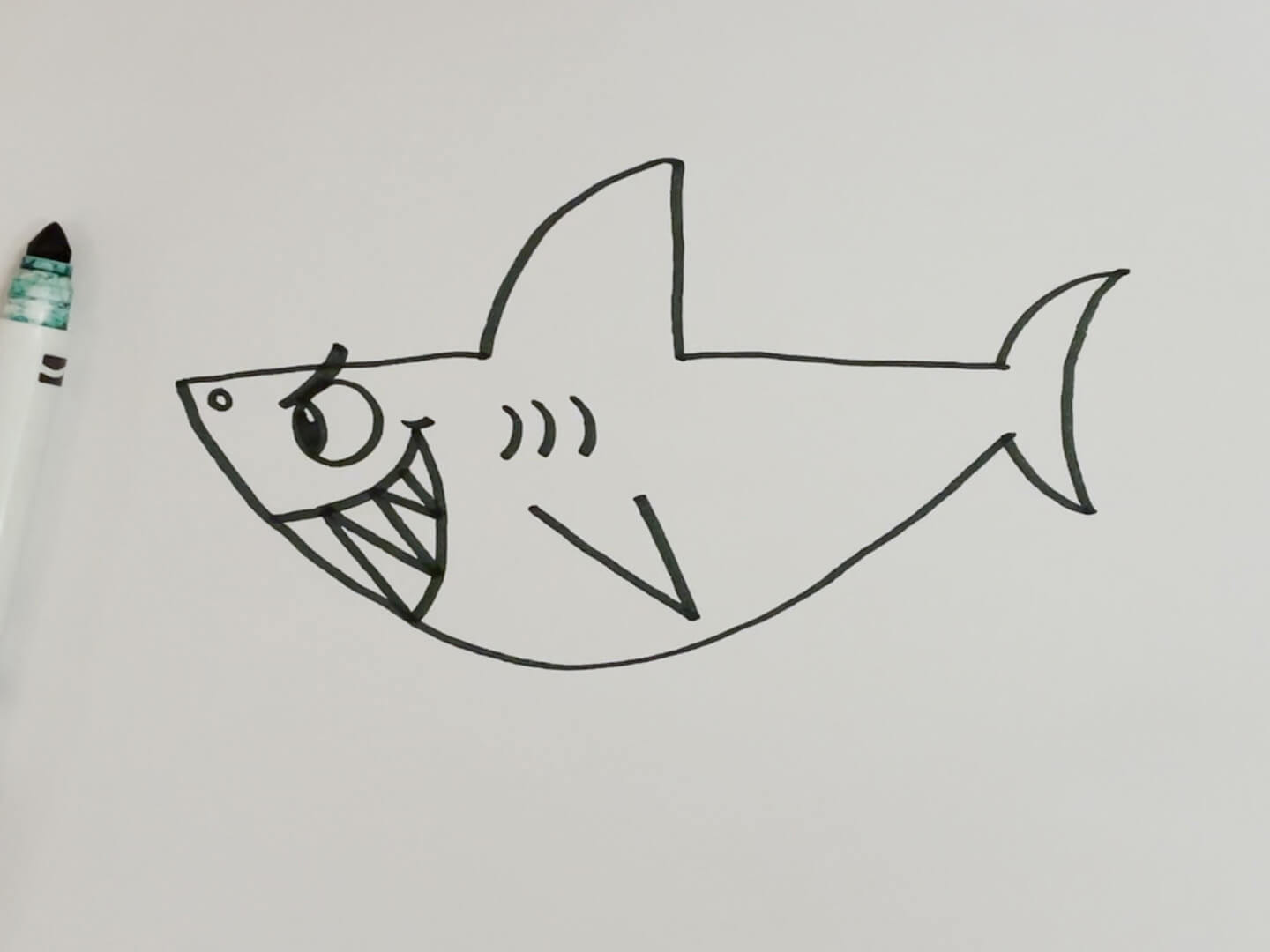 Ð how to draw a cartoon shark easy drawing for kids