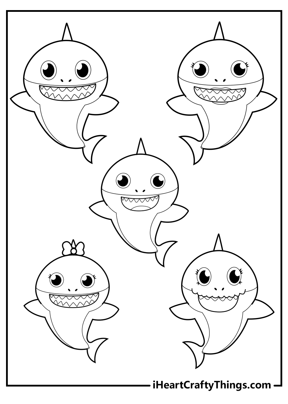 Printable baby shark coloring pages updated