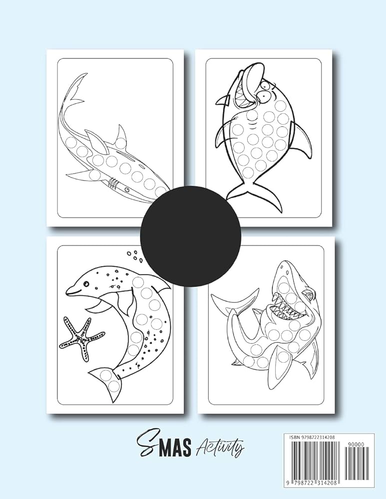 Shark dot markers activity book for kids beautiful design dot markers colouring activity book for shark lovers easy guided big dots dot coloring activities easter gifts for toddlers