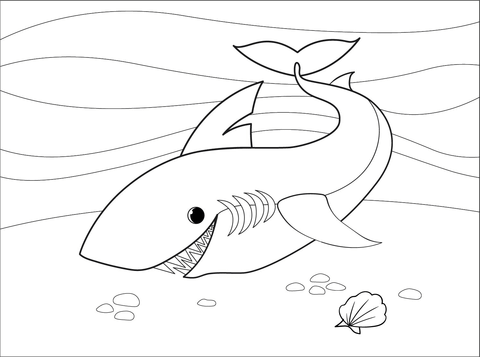 Shark coloring page free printable coloring pages