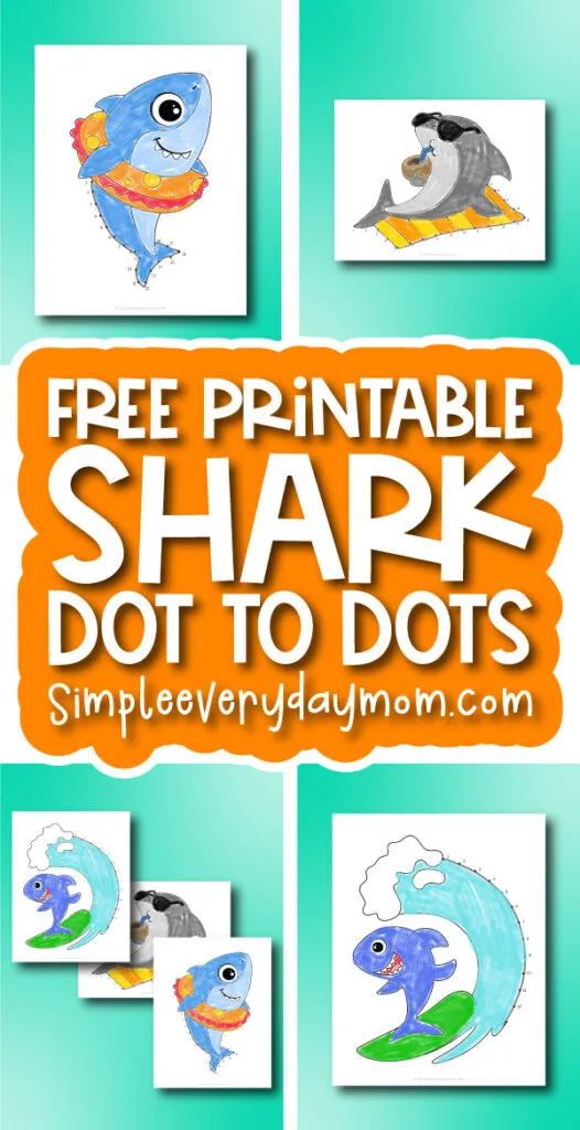 Shark connect the dot printables freebie