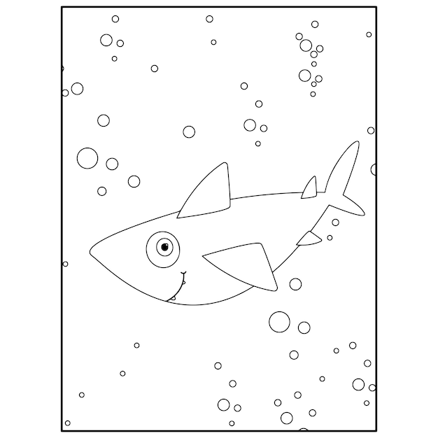 Premium vector printable shark coloring pages for kids premium vector