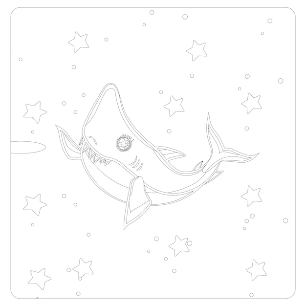 Premium vector printable shark coloring pages for kids