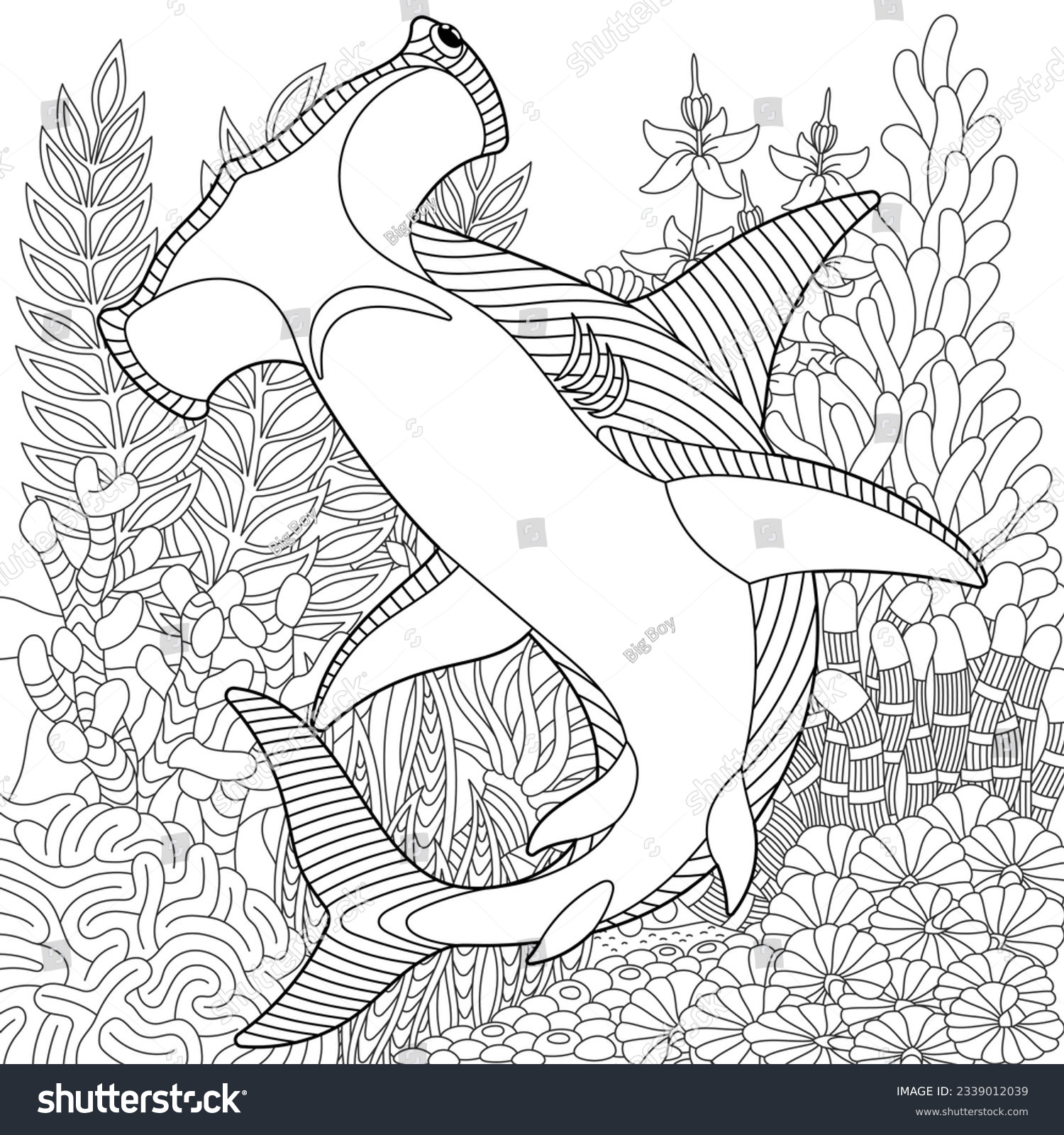 Shark colouring pages for adult images stock photos d objects vectors