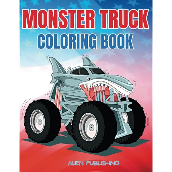 Monster truck coloring book monster trucks with coloring pages for kids coloring books for kids editorial palettema books