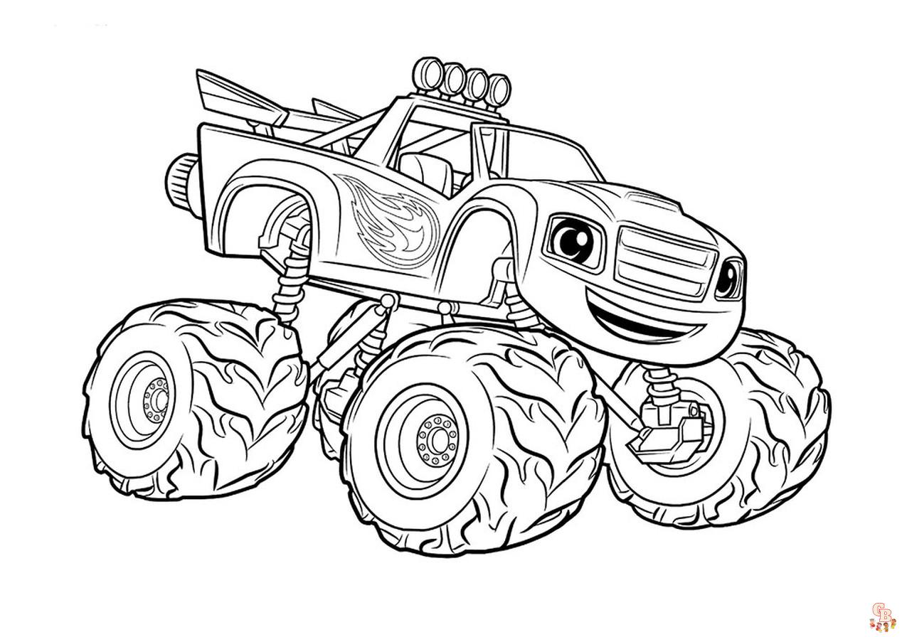 Free shark monster truck coloring pages printable and easy