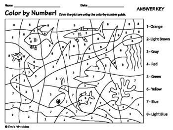 Shark color by number tpt