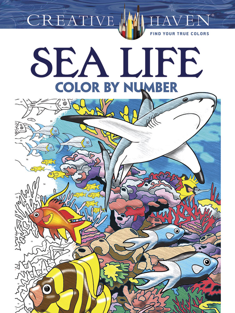 Creative haven sea life lor by number loring book