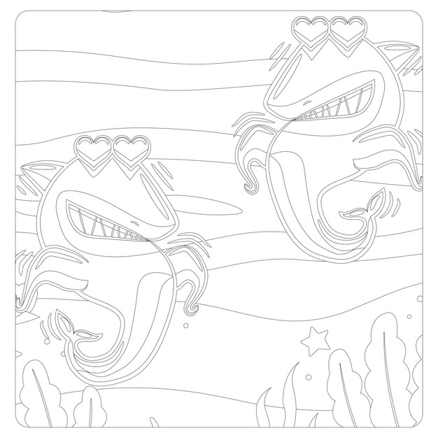 Premium vector printable shark coloring pages for kids