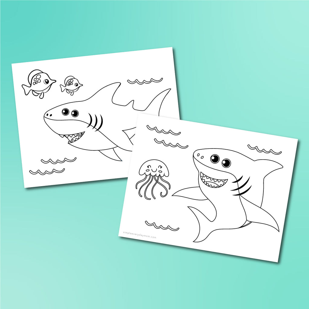 Shark coloring pages â simple everyday mom