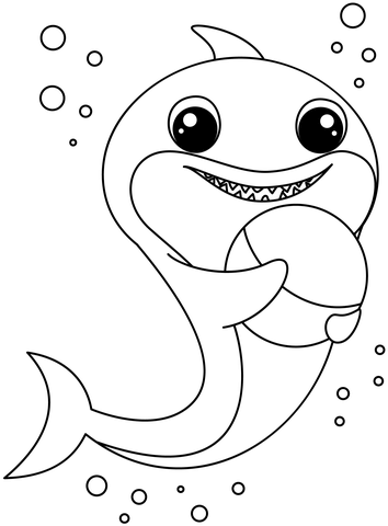 Baby shark coloring page free printable coloring pages