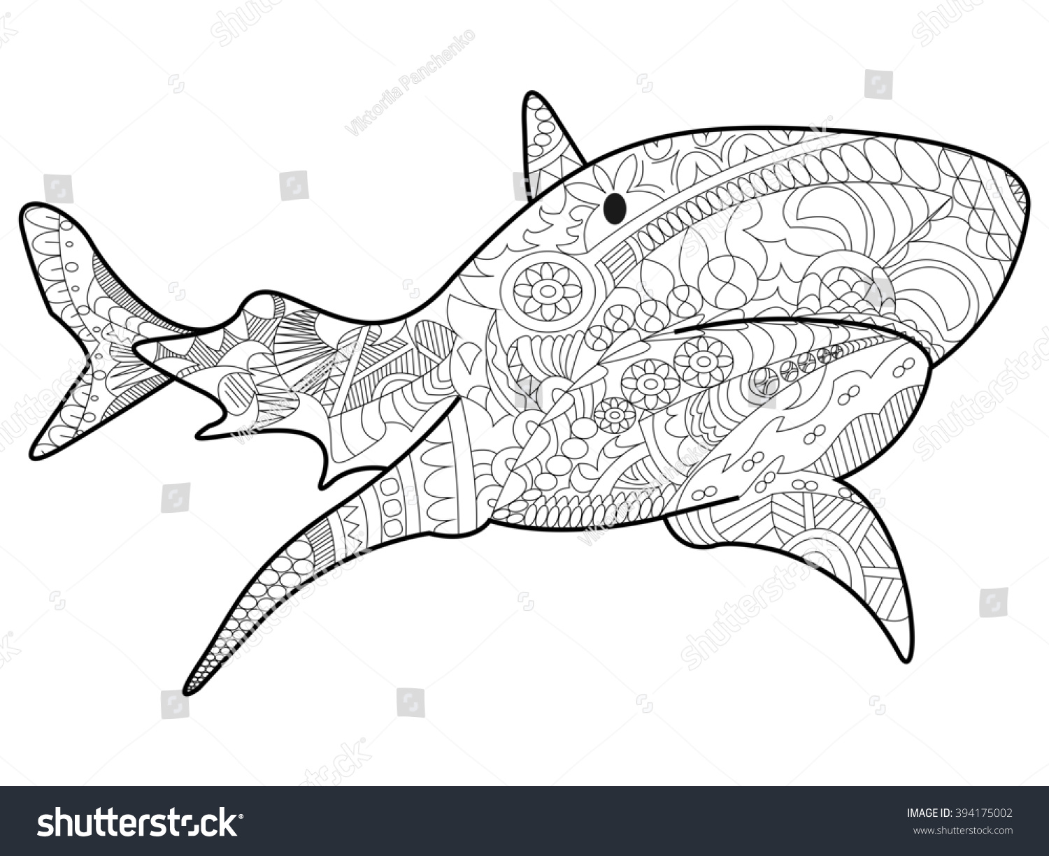 Hundred coloring adult shark royalty