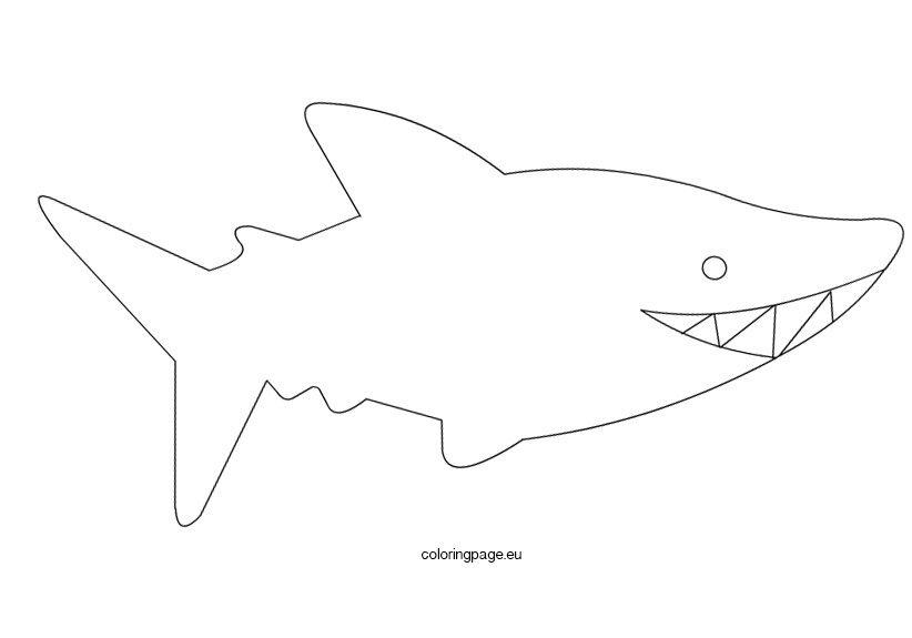 Shark template coloring page