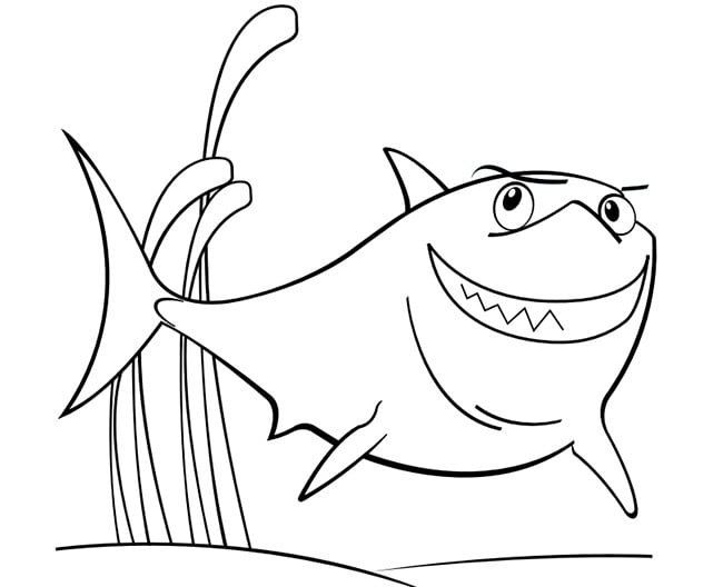 Shark shape s crafts colouring pages