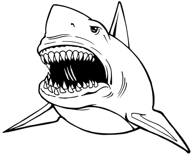 Shark shape s crafts colouring pages