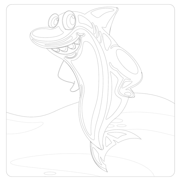 Premium vector printable shark coloring pages for kids