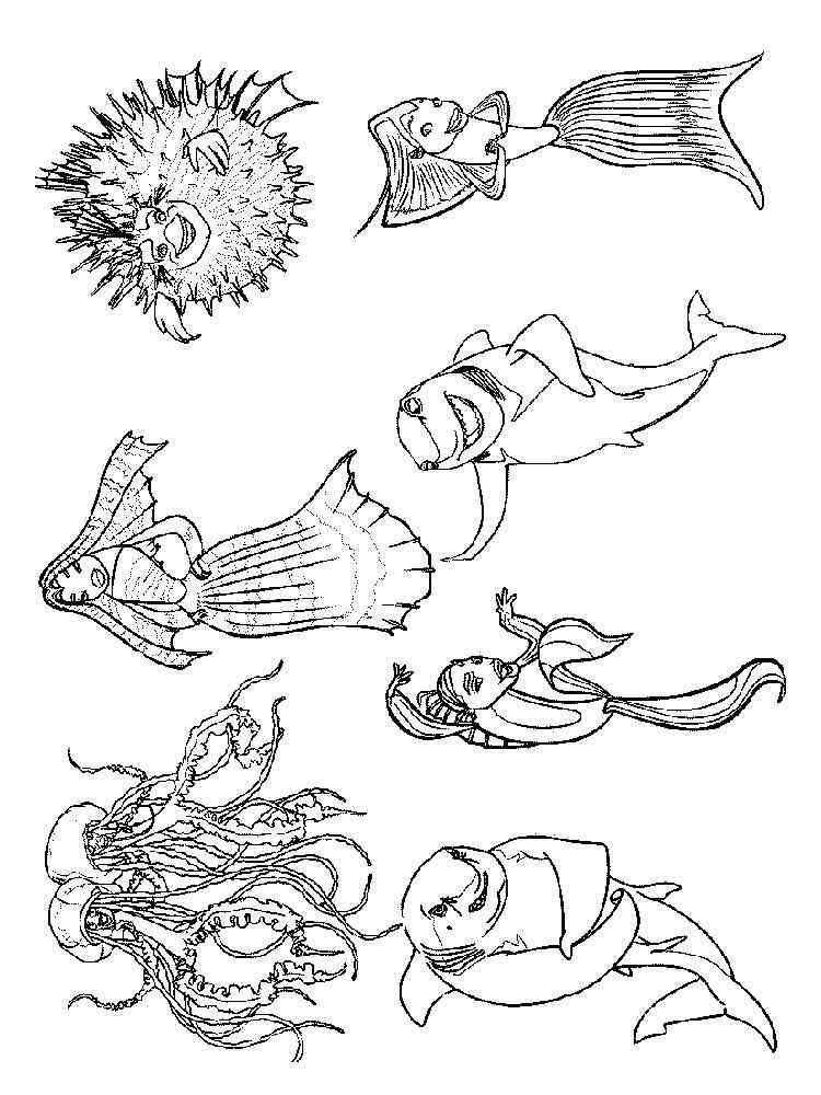 Shark tale coloring pages