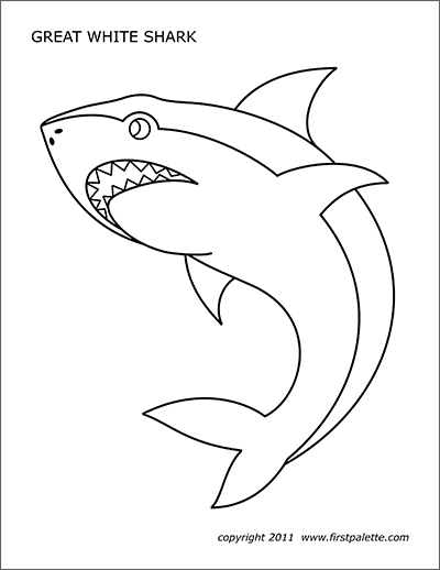 Shark free printable templates coloring pages firstpalette shark printables shark coloring pages animal coloring pages