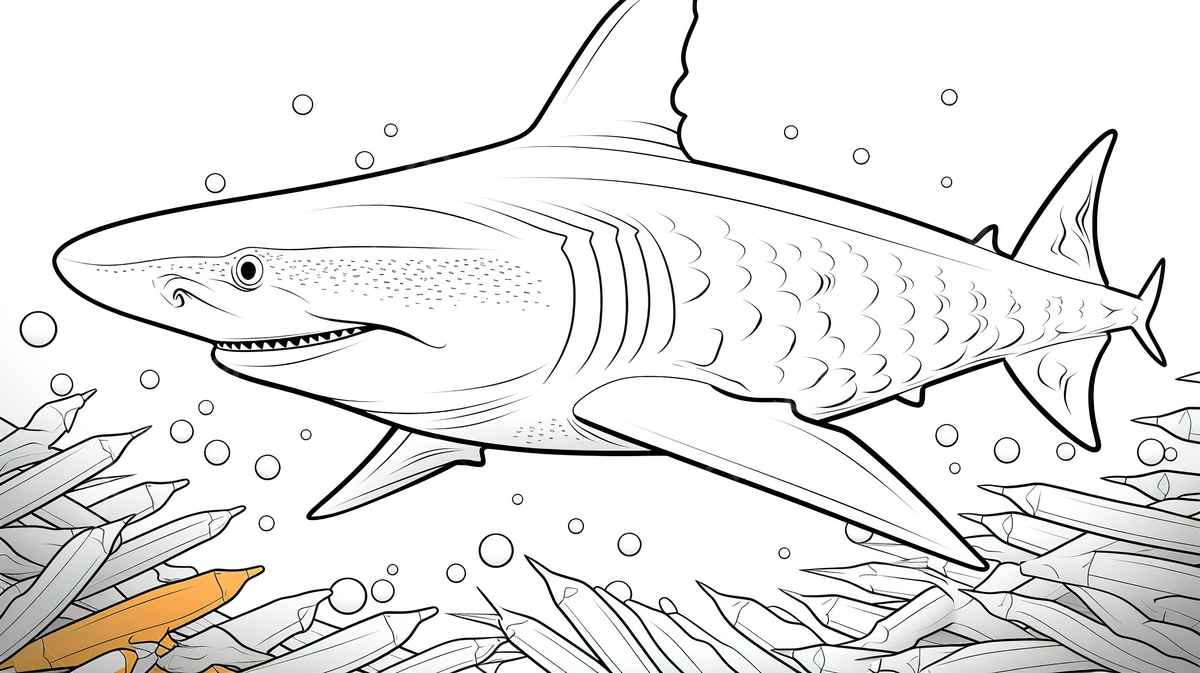 Shark coloring pages with an orange shark background coloring picture of a shark shark ocean background image and wallpaper for free download